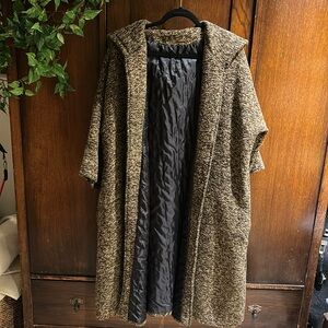 Brown Boucle Car Coat